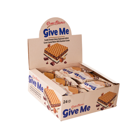 Give me Square waffle with hazelnut and milk cream, 30g
