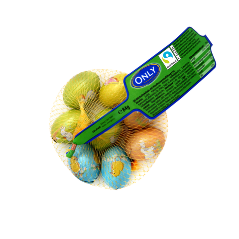 Only egg figurines illustrated in a grid, 84g
