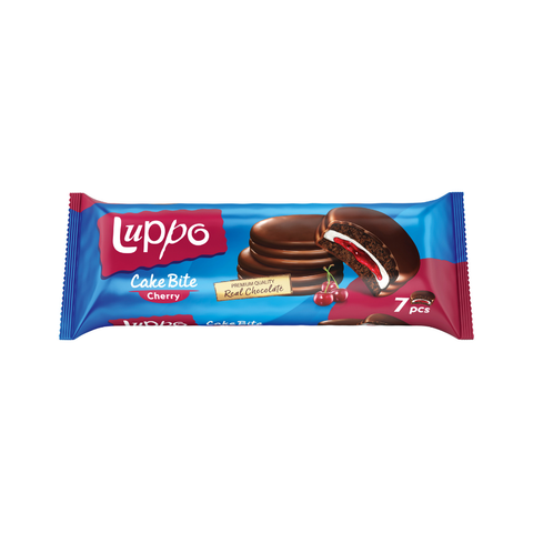 Luppo Cakes u puriu kremu ir vyšnių marmeladu, 182g