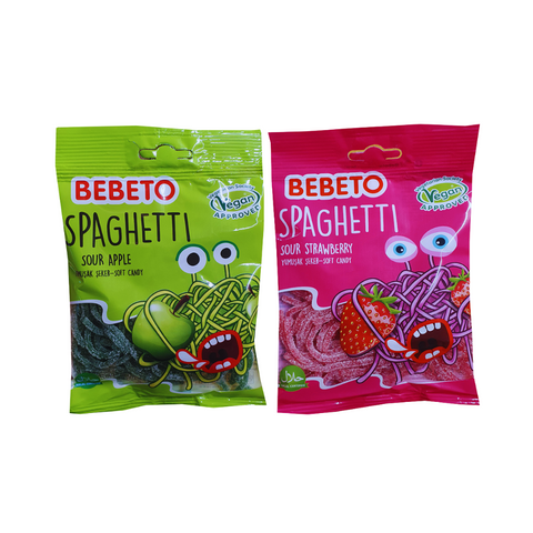 Bebeto Spaghetti Apple and Strawberry Flavors, 80g