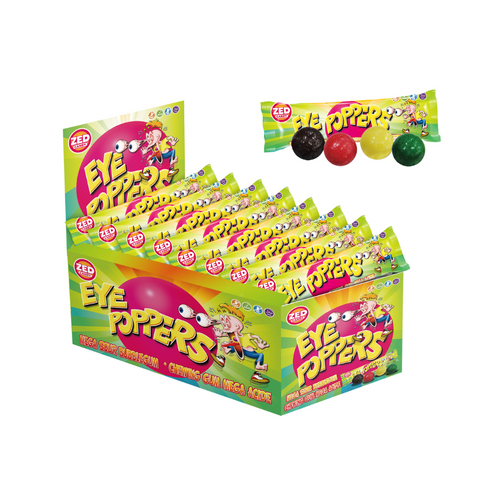 Zed Eyepoppers rūgštūs saldainiai – rūgščių saldainių pasirinkimas Happy Treat