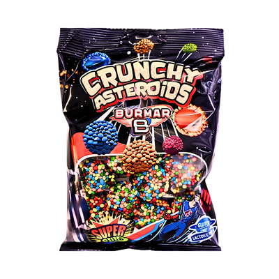 Burmar 90g Crunchy Asteroids rūgštūs, asorti