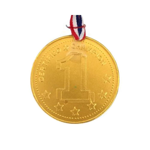 Šokoladiniai Nr.1 aukso medaliai 20g, su juostele