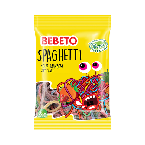 Bebeto Spaghetti Rainbow Sour, 80g