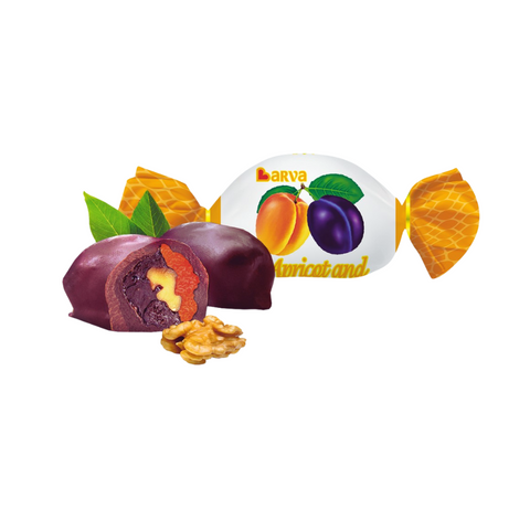 Chocolate sweets Barva Apricot &amp; Prune plum with apricot and walnut in chocolate, 2kg