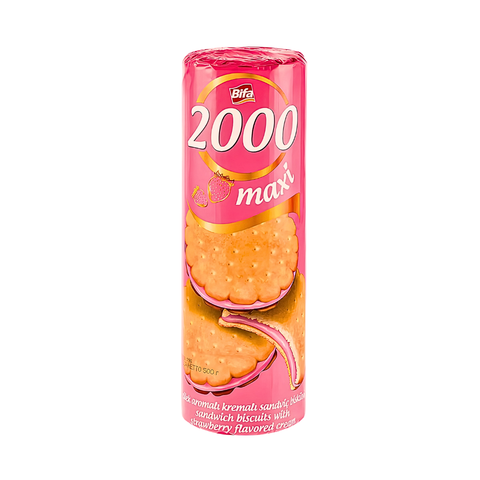 Bifa 2000 maxi su braškių skonio kremu, 500g