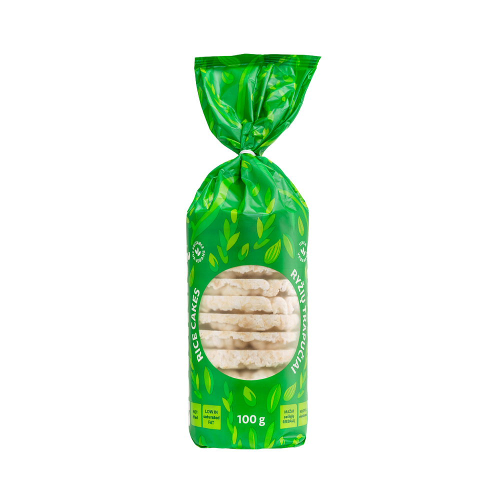 Ustuki rīsu čipsi ar jodētu sāli, 100g
