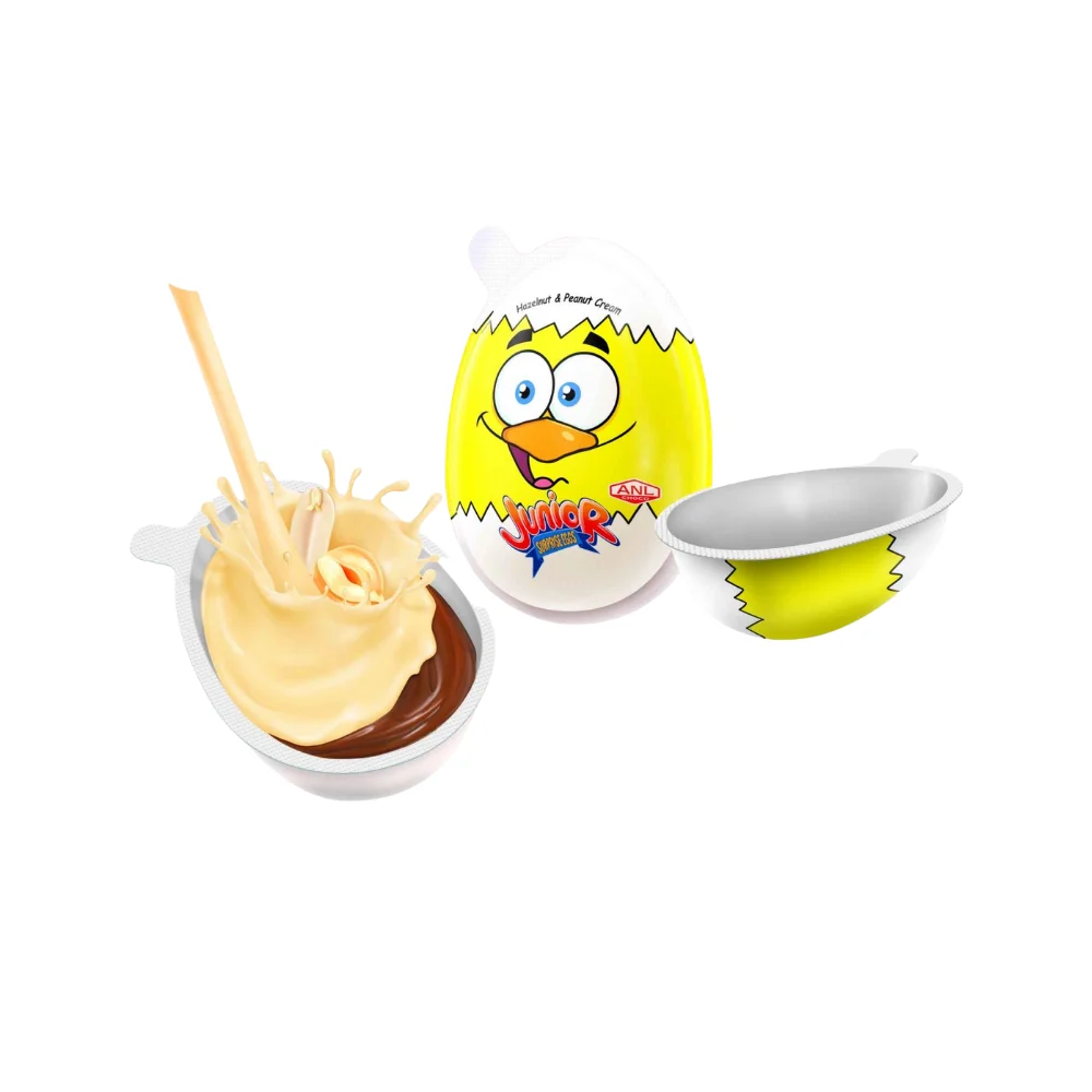 Junior Egg Egg ar šokolādes krēmu un pārsteigumu, 8cm