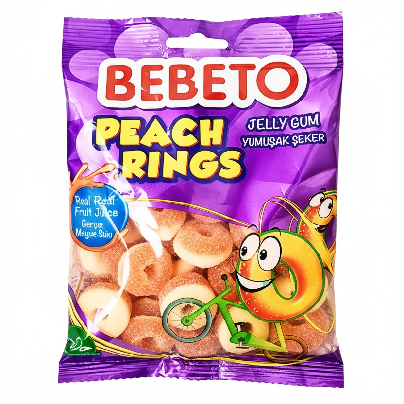 Bebeto 80g žiedeliai persikiniai