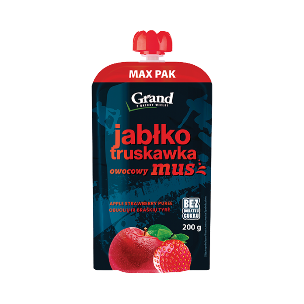 Grand Puree - apple and strawberry flavor, 200g