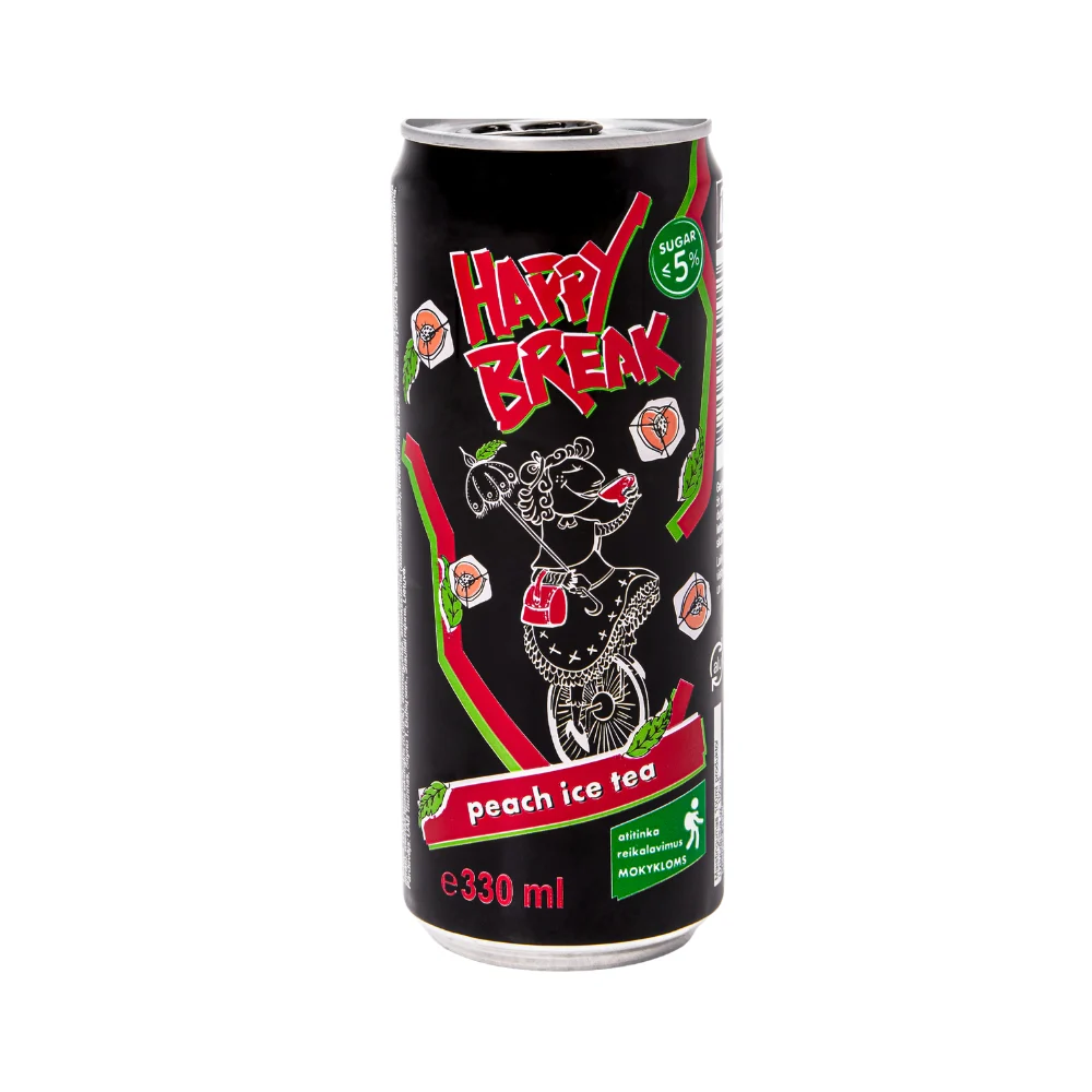 Happy Break persiku, tējas garšas dzēriens, 330ml